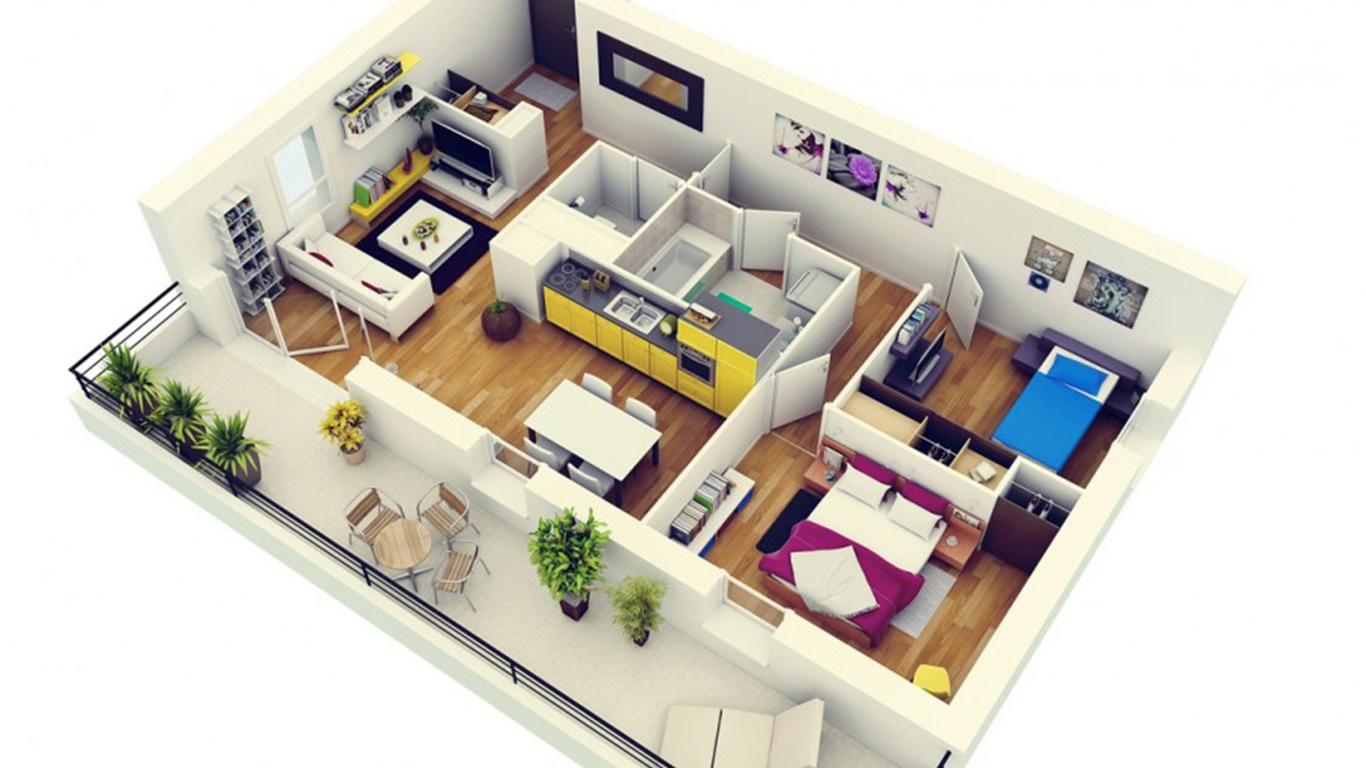 Two bedroom flat. Планировка интерьера. Проект квартиры. 3d планировка двухкомнатной квартиры. Дизайнерские проекты.